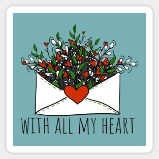 with all my heart Sticker